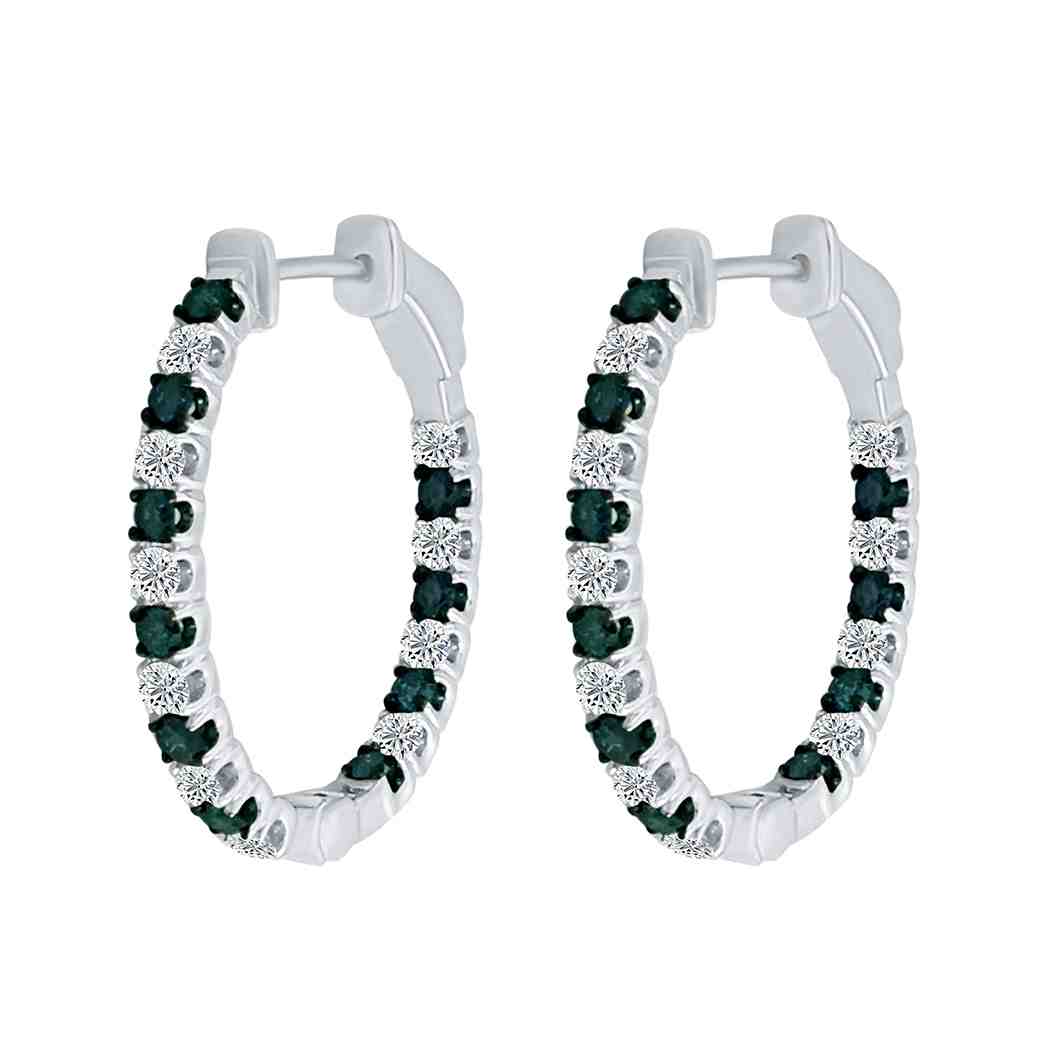 Huggie Hoop Inside Outside Diamond Earrings ER29A100MM20B